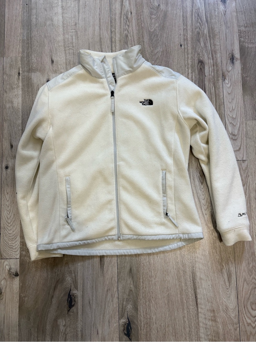 The North Face fleece jacket white full zip polartec